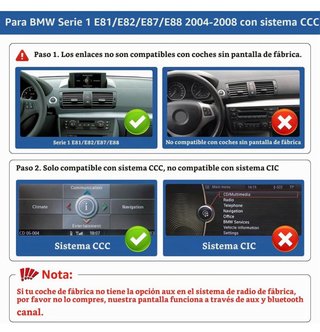 Pantalla bmw serie 1 e81/e87 (2004-2008)