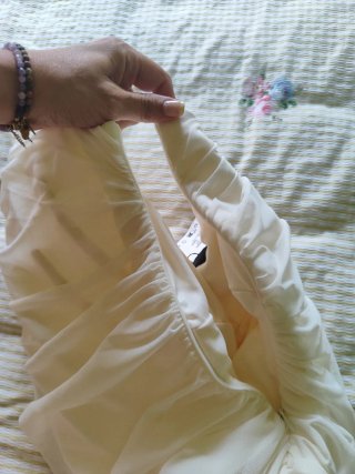Vestido blanco Zara drapeado