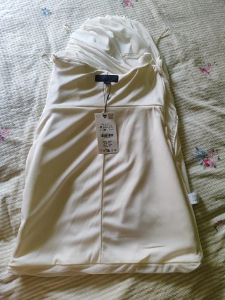 Vestido blanco Zara drapeado