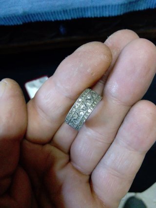 Anillo Majorica Plata Circonitas Antiguo