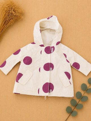 Chaqueta bebé lunares morados