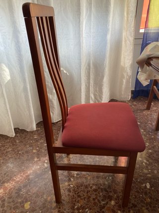 Mesa salón extensible + 6 sillas madera