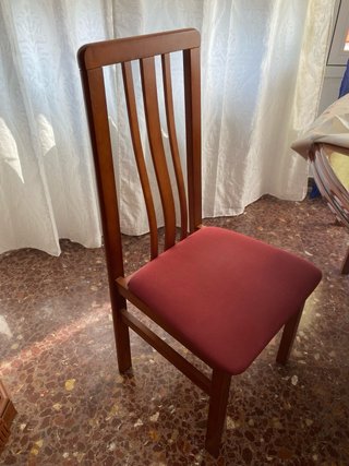Mesa salón extensible + 6 sillas madera