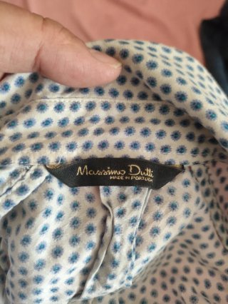 Camisa Massimo Dutti Azul y Blanco