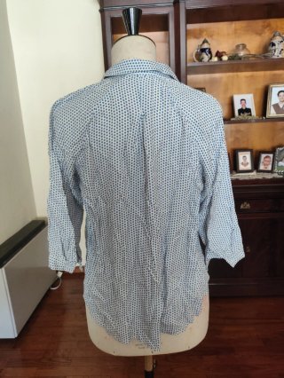 Camisa Massimo Dutti Azul y Blanco