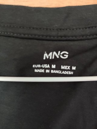 Camiseta Mango Negra Mujer