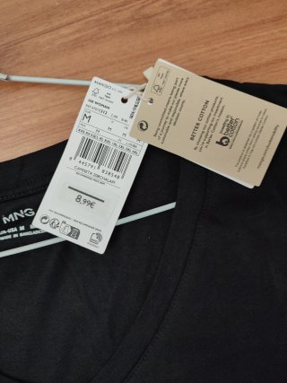 Camiseta Mango Negra Mujer