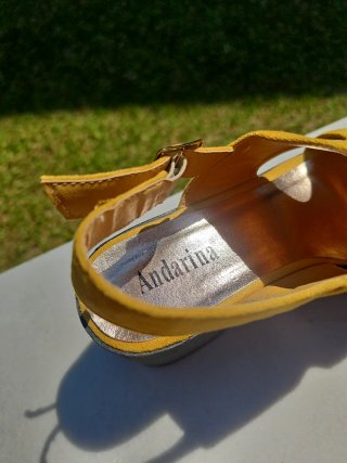 Zapatos Mostaza Ante Plataforma Talla 38