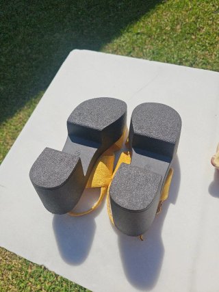 Zapatos Mostaza Ante Plataforma Talla 38