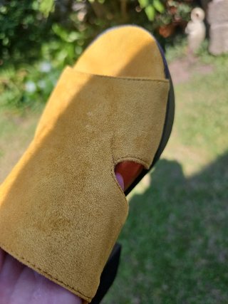 Zapatos Mostaza Ante Plataforma Talla 38