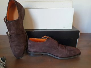 Zapatos de ante con doble hebilla