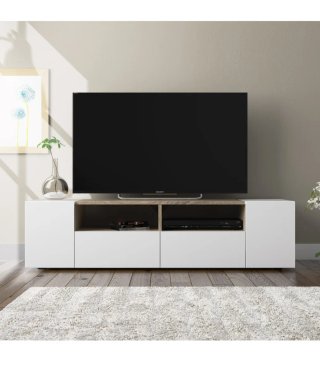 Mueble TV Blanco y Roble