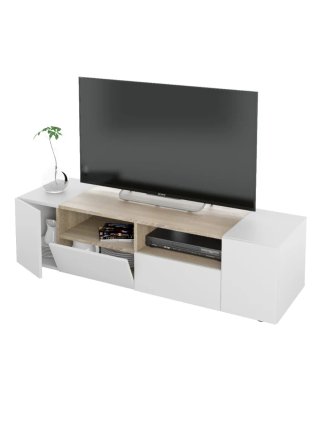 Mueble TV Blanco y Roble