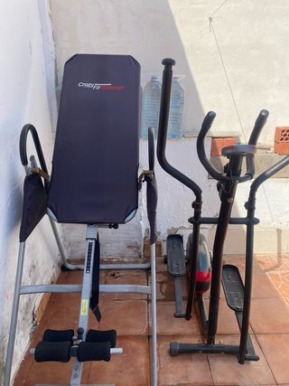 Bicicleta estática y tabla de inversión