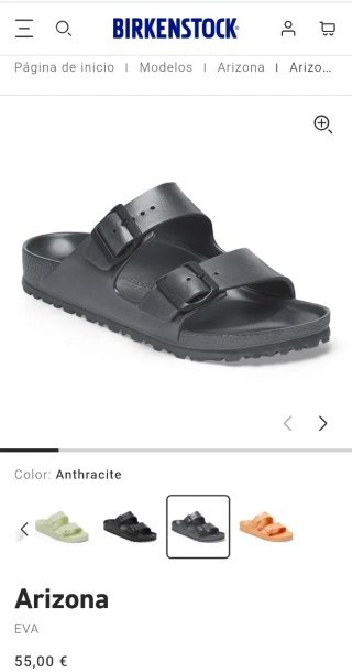 Chancletas Birkenstock Plata Talla 37