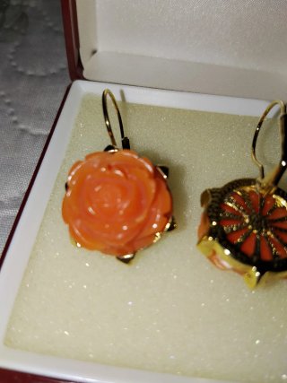 Pendientes Rosa Coral Cristian Lay