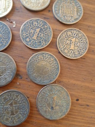 Lote de 10 monedas de 1 peseta