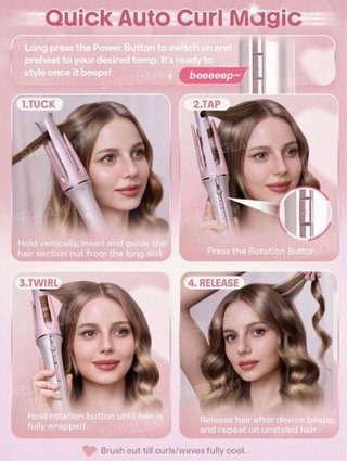 Sheglam Cupid's Charm Auto Curler Rosa
