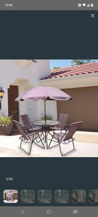 Mesa de jardín beige