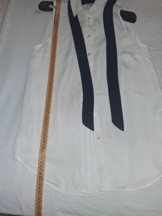 Camicia donna senza maniche con fiocco