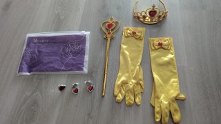 Set Princesa: Corona, Varita y Guantes Dorados