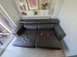 Sofá de piel extraíble 3 plazas