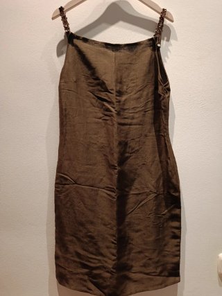 Vestido Marella Lino Verde Oliva Nuevo