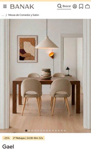 Mesa comedor extensible Banak madera