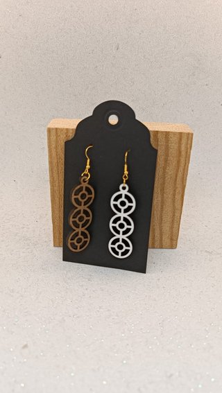 Pendientes largos madera hechos a mano