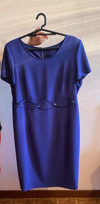 raje de fiesta azul talla 50 – vestido + americana