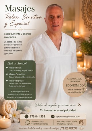 TE APETECE UN MASAJE RELAJANTE, ECONOMICO