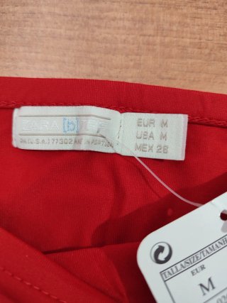 Top bandeau Zara rojo