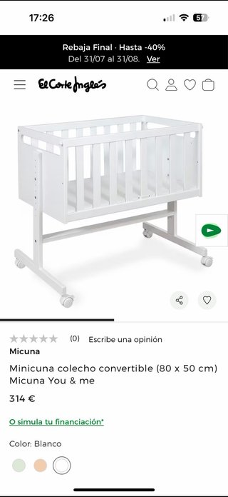 Minicuna colecho convertible Micuna