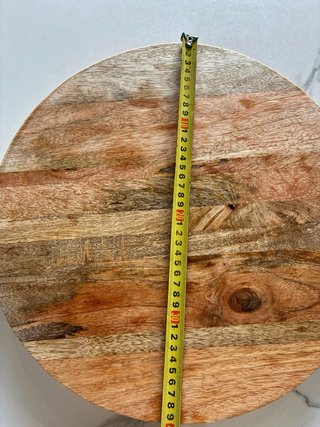 Tablas redondas madera con cuero