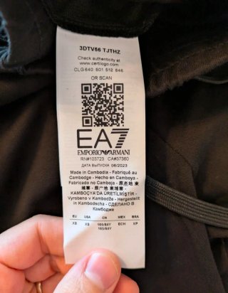 Tuta EA7 Emporio Armani Nera con Strass - Nuova