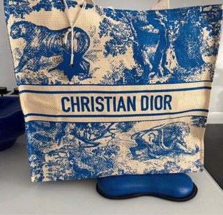 Bolso Tote Christian Dior Beige/Azul