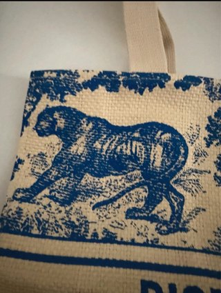 Bolso Tote Christian Dior Beige/Azul