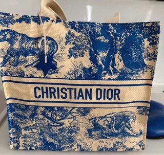 Bolso Tote Christian Dior Beige/Azul