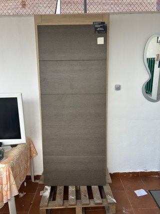 Puerta de interior madera con cristal 203x0,82,5
