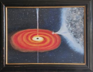 Cuadro Óleo Espacio Agujero Negro