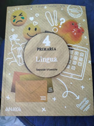Libro texto Anaya de Lingua 4° primaria. 2° Trimes