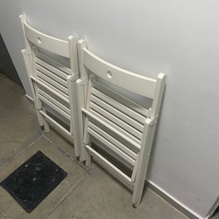 2 Sillas Plegables IKEA Blancas Madera