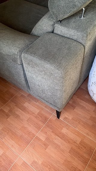 Sofá chaiselongue tela verde