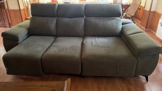 Sofá chaiselongue tela verde