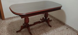 Mesa comedor extensible cristal y madera