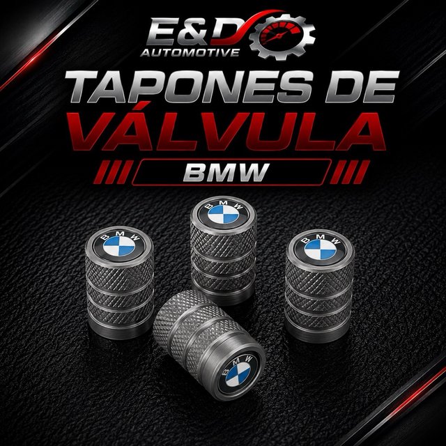 TAPONES DE VÁLVULA BMW (4U) NEGRO, GRIS Y PLATA
