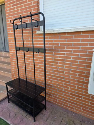 Banco perchero zapatero Ikea Nipåsen negro