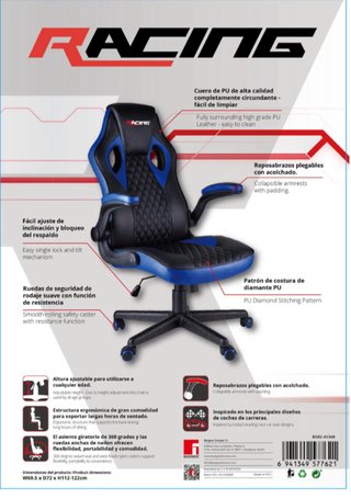 Silla Gaming RACING Negra y Azul