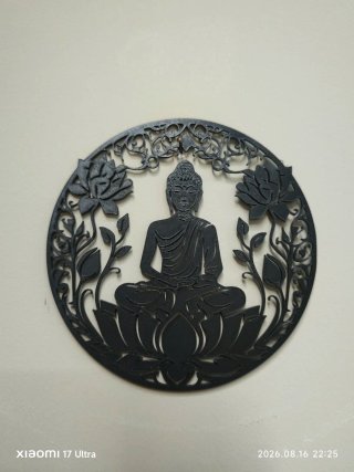 Decorazione Parete Buddha Mandala Fiori Loto