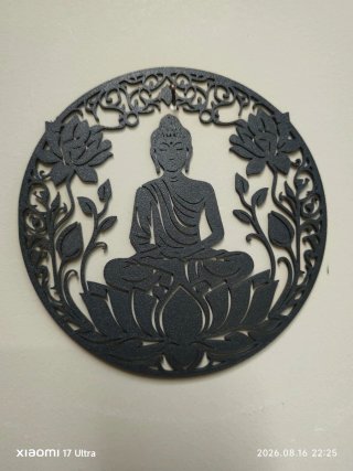 Decorazione Parete Buddha Mandala Fiori Loto
